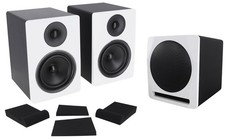  2 Rockville APM6W 6.5" Powered Studio Monitors Active 10" Subwoofer Foam Pads
