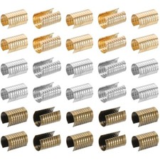 14x8.5mm leather rope clip, 120pcs metal cylindrical crimp tubes folda