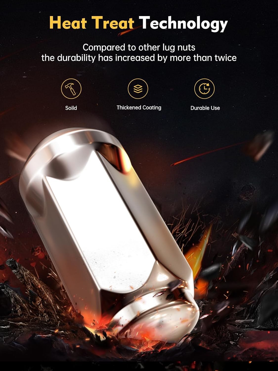 MIKKUPPA 24PCS M14x1.5 Skinny Lug Nuts, Chrome 19mm Hex, 1.8" M14x1.5, 