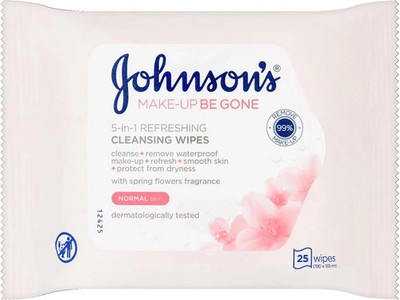 Johnson's Gesichtspflege Make Up Be Gone erfrischende Tücher 25 Stück UK
