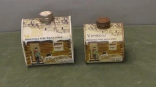 VTG Vermont  Pure Maple Syrup Decorative Tins Houses Cabins Log lot of 2