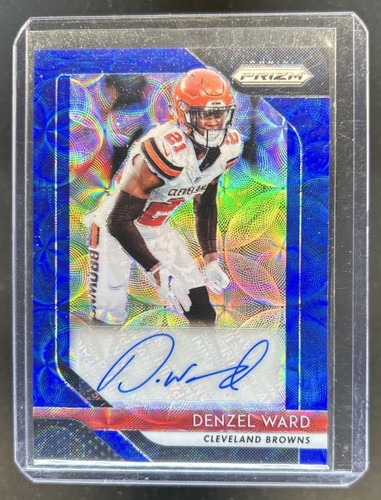 2018 Panini Prizm Denzel Ward Auto Autograph Blue Scope RC #/99 Browns Rookie