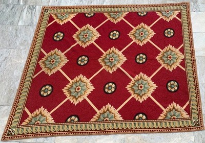 Vintage French Aubusson Rug Needlepoint Chain stitch Area Rug  5x6 ft Free Ship