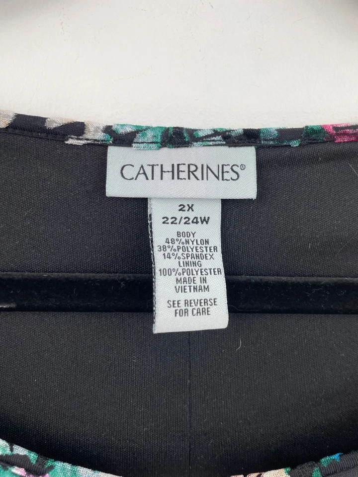 Blusa Top Catherines 2X Terciopelo Floral Manga 3/4 Mujer Manga 3/4 A37-02 Foto 4 de 4