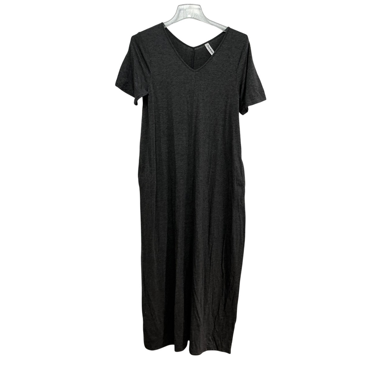 Zenana Premium Dress Womens Large Gray V Neck T Shirt Casual Pockets 52in  Long | eBay