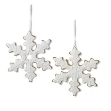 K & K Interiors - Gingerbread Snowflake Ornament  Set of 2 - 55605A