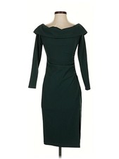 Premier Amour Forest Deep Green Pencil Dress Cocktail off Shoulder Size 4 S