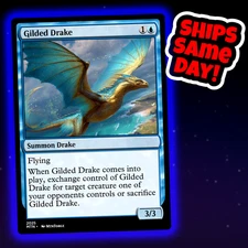 Gilded Drake - Custom Art Magic: The Gathering Playtest Card - Commander