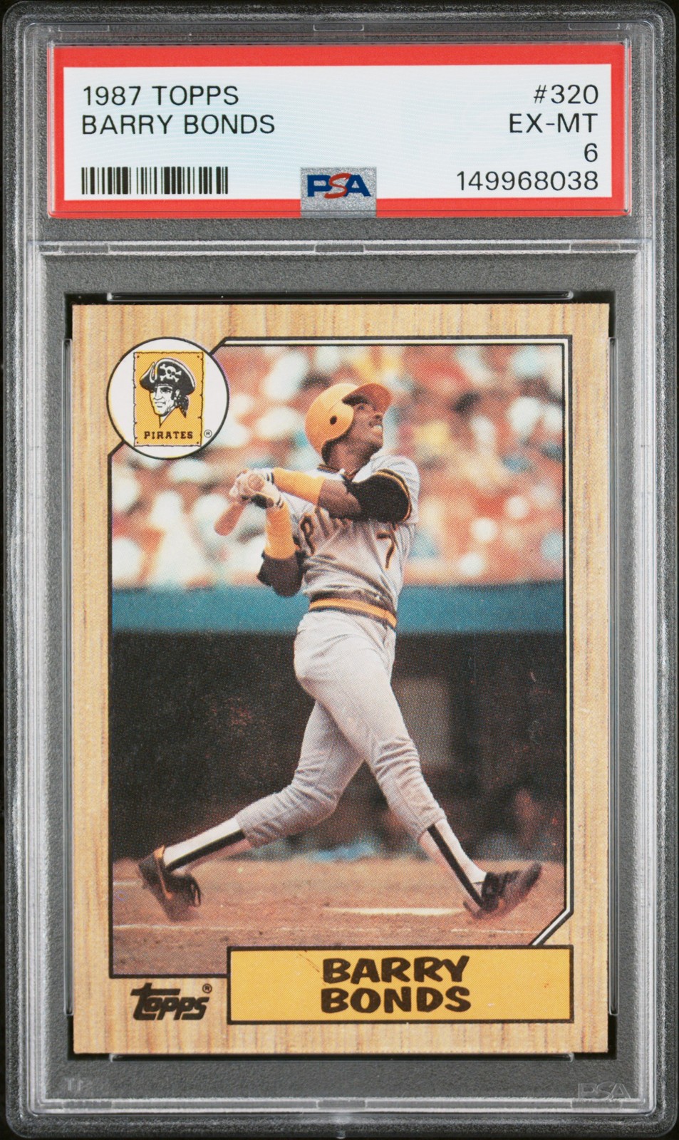 1987 TOPPS #320 BARRY BONDS ROOKIE RC PSA 6