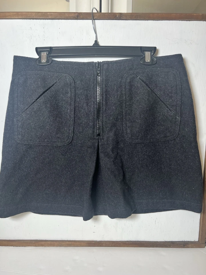 Vintage Gap Grey Wool Blend Mini Skirt Womens 12 Y2K Preppy School Academia. J - Image 2 of 4