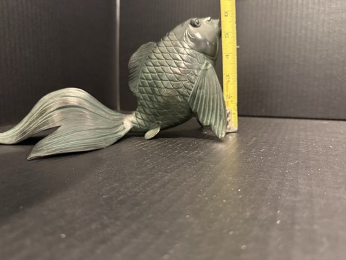 Vintage Bronze Koi Fish Pond Sculpture - Picture 7 of 8
