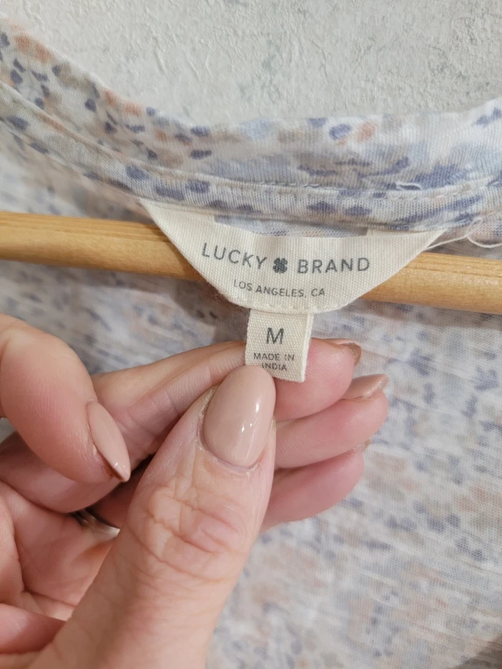 Top Lucky Brand para mujer M cachemira pastel boho elástico algodón túnica modal Foto 4 de 4