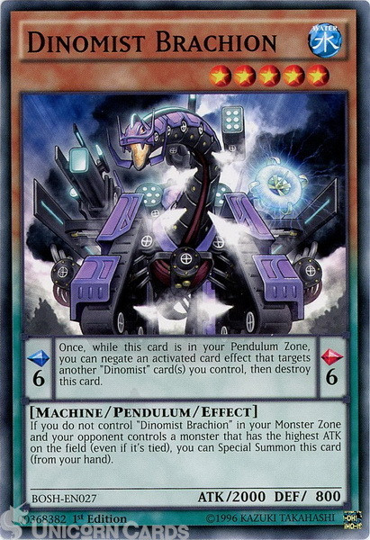 BOSH-EN027 Dinomist Brachion Common 1st Edition Mint Yu-Gi-Oh! Card