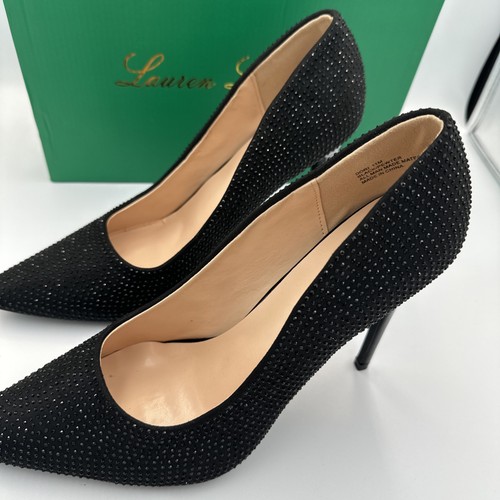 Scarpe decolte Lauren Lorraine tacco alto taglia 11 nere strass festa formale NUOVE - Foto 8 di 15