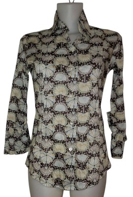 Fine Garments By Bell Sz 0 Womens Brown Button Down Western Boho Cottage Top