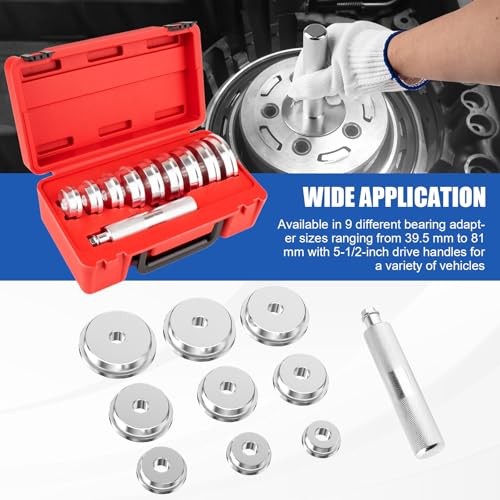 10pcs Bearing Race and Seal Driver Set, Bearing Press Kit with 1pc Driver 
