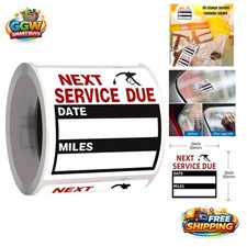 Effortless Oil Change Reminder Stickers - 100 Black Labels, 2x2 Inch Roll