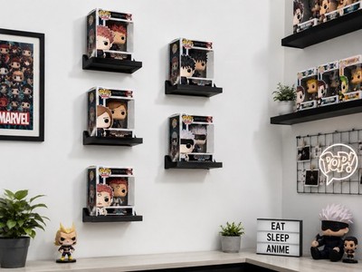 6 Funko Pop Box Wall Mount:  Black - Standard Box Size
