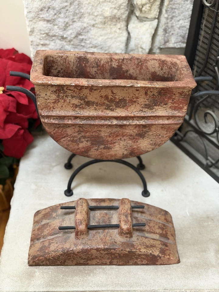 Antique terracotta Coal Scuttle - RARE - Original - Image 4 of 4