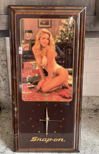 VTG SNAP ON Tools Lingerie Pinup Girl Wall Clock Christmas Promo Jebco Michelle