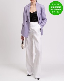 RRP€700 VERSACE Trousers IT46 US10 UK14 XL White Wide Leg Made in Italy