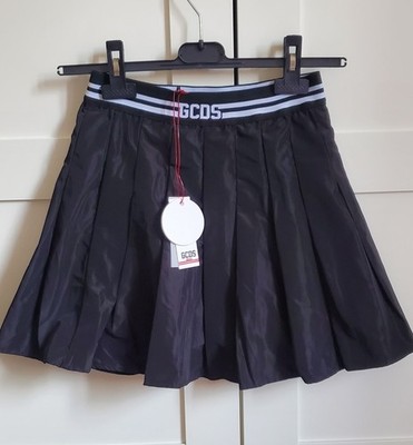 GCDS Pleated Skirt Black Girl Size 8 Black Skirt 8 Years New