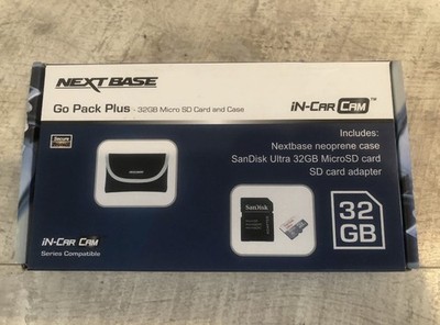 Original NextBase Go Pack Plus 32GB Micro Card Adapter & schwarzes Neopren Case NEU