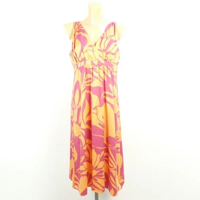 H&M Satin Kleid Midi Blumen Pink Orange Gr. 40  - Bild 1 von 3