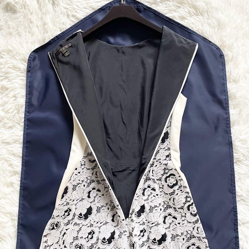 Brand new Louis Vuitton knee-length dress floral lace silk black white size S - Picture 6 of 9