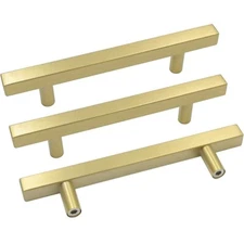 5 Pack Brushed Brass Cabinet Pulls Gold Cabinet Hardware Handle Pull 7.5” Length