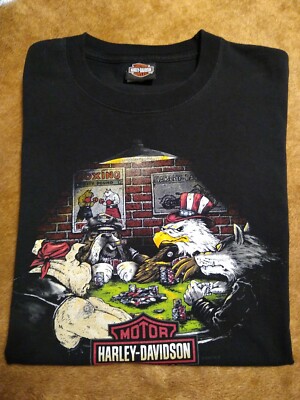 Harley Davidson Black Tee Shirt Size XL Apache Junction Arizona Poker Game