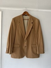 Oscar De La Renta Wool, Nylon And Cashmere Tan Blazer Size 42 R,Made In Romania