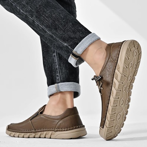 Men's Non-slip Outdoor Walking Moccasins Genuine Leather Moccasins Casual Shoes - Picture 18 of 24