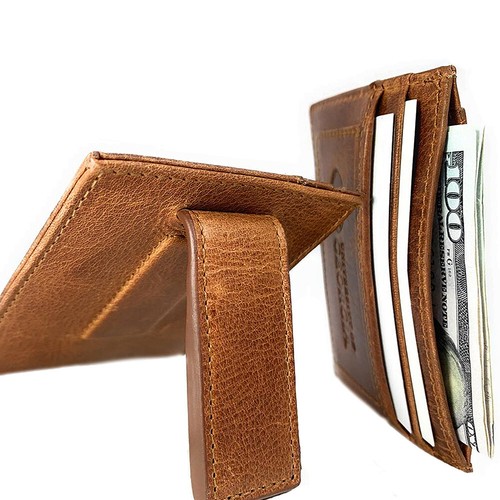 Men's University of Oklahoma Sooners Money Clip Leather Card Holder - Picture 3 of 6