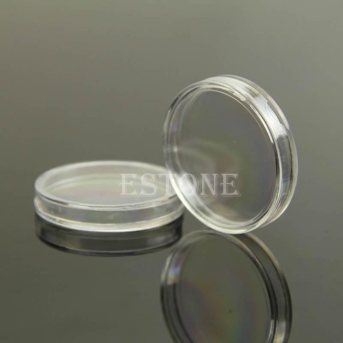 10PCS Applied Round Clear Cases Coin Storage Capsules Holder Round Plastic 37mm - Afbeelding 4 van 8