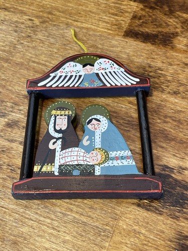Belén de madera María José Niño Jesús decoración navideña adorno Navidad - Imagen 5 de 5