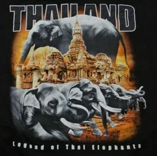 FOAT Thailand Legend of Thai Elephants Black T Shirt Men's Size Large L Quality