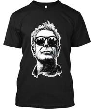 New! Popular Anthony Bourdain American Chef Graphic Face Art Logo T-Shirt S-4XL