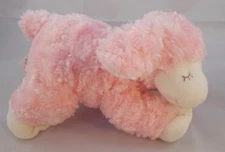 Gund Baby Pink Winky Lamb Rattle Plush Light Eyelashes 58131 Stuffed Animal toy