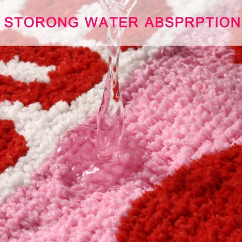 Cherry Bath Mat Cute Funny Fruit Pink Bathroom Rugs Non Slip Absorbent Bath Rug - Picture 4 of 6