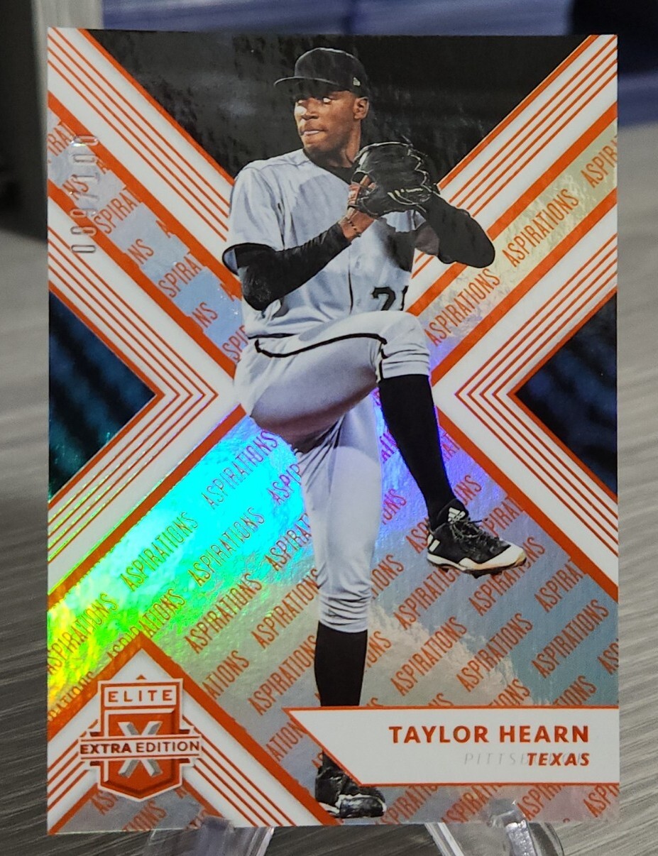 Taylor Hearn 2018 Panini Elite Extra Edition Aspirations Orange /100 #29 Rangers