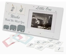 TRIDEE Baby Sonogram Frame with Countdown Calendar w/ Changeable Mats - 11.8 x 6