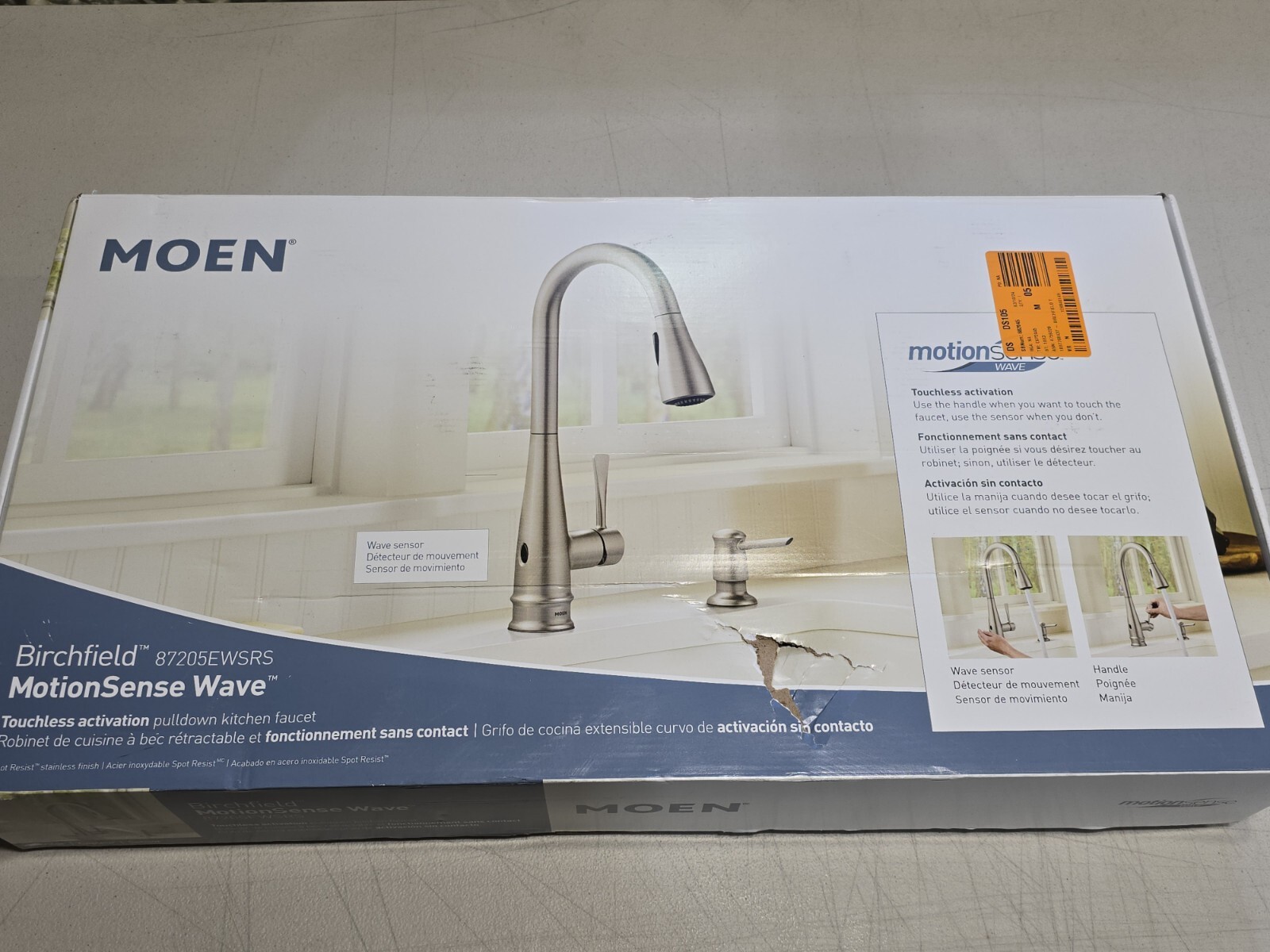 Moen Birchfield Touchless Pull-Down Sprayer Kitchen Faucet - Spot Resist