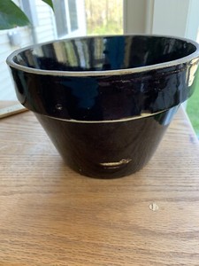 Vintage-Beehive-Mixing-Bowl-Brown-Glazed-Stoneware