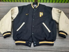 Vintage Nike Pittsburgh Steeler Jacket Mens L Letterman Varsity Wool Leather NFL