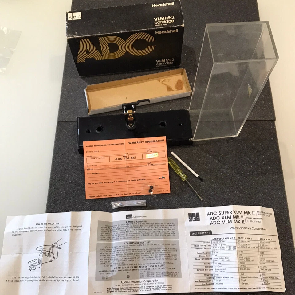 ADC VLM MkII Cartridge On Headshell In Display Box & Cabinate See Pictures - Image 4 of 4