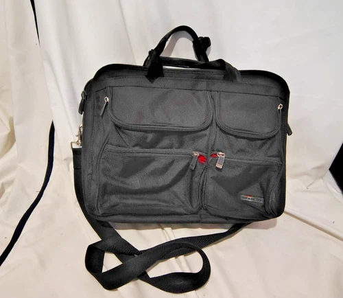 Mobil IT brief case, black w/ red linning