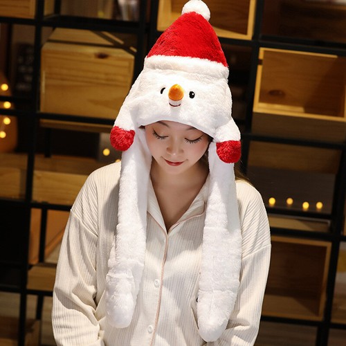 Christmas Gift Santa Claus Hat Elk Head Cover Ear Moving Headwear Decoration - Picture 3 of 10