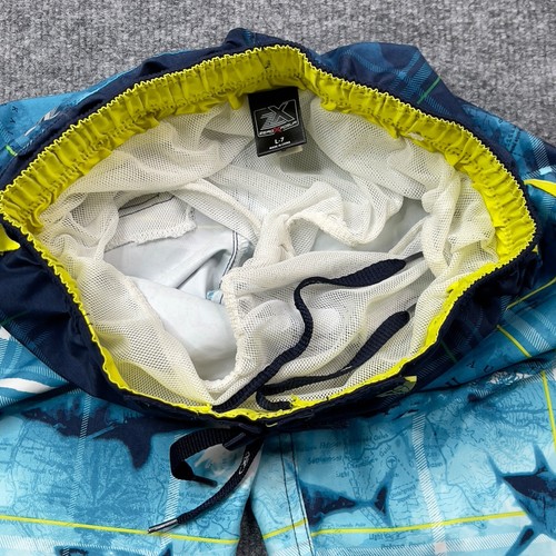 Zero Exposure Swim Trunks Boys Youth Large 7 Board Shorts Blue Mesh Lining Shark - Picture 6 of 11