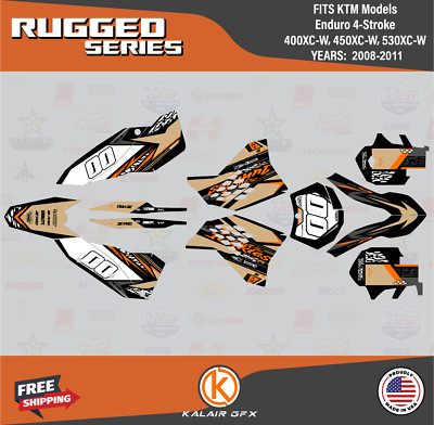 Graphics Kit for KTM 400XC-W 450XC-W 530XC-W  (2008-2011) Rugged Series - Tan